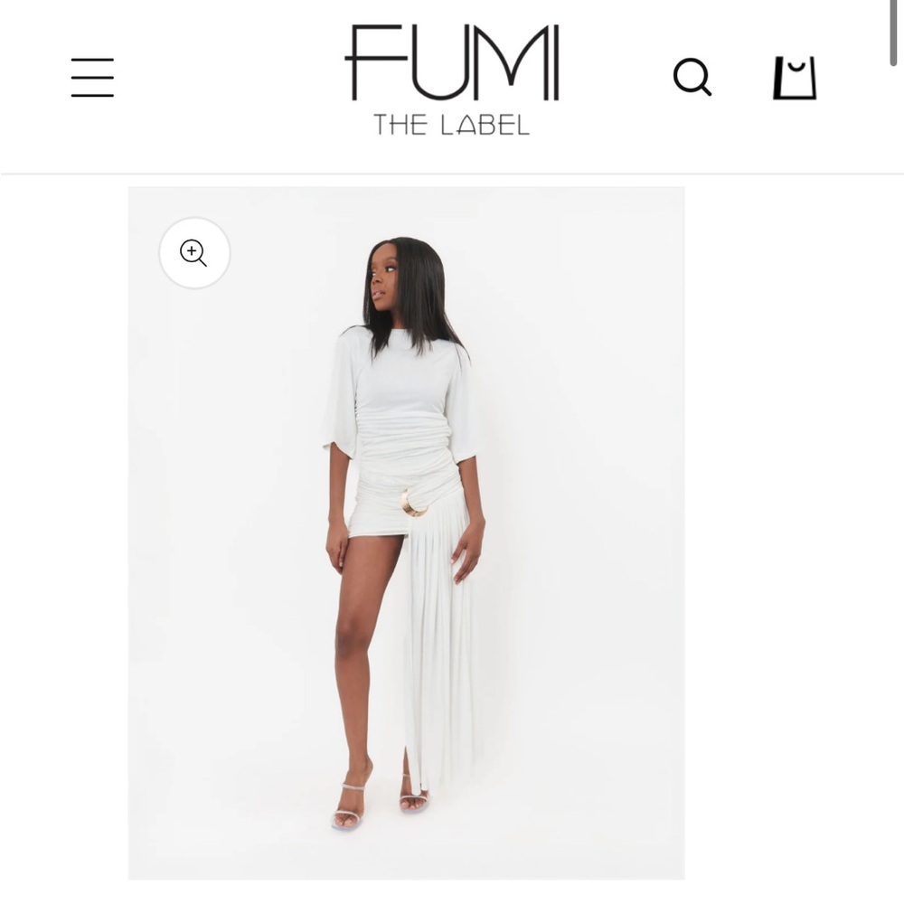 Fumi the Label Destiny White Ruched Mini Skirt Set